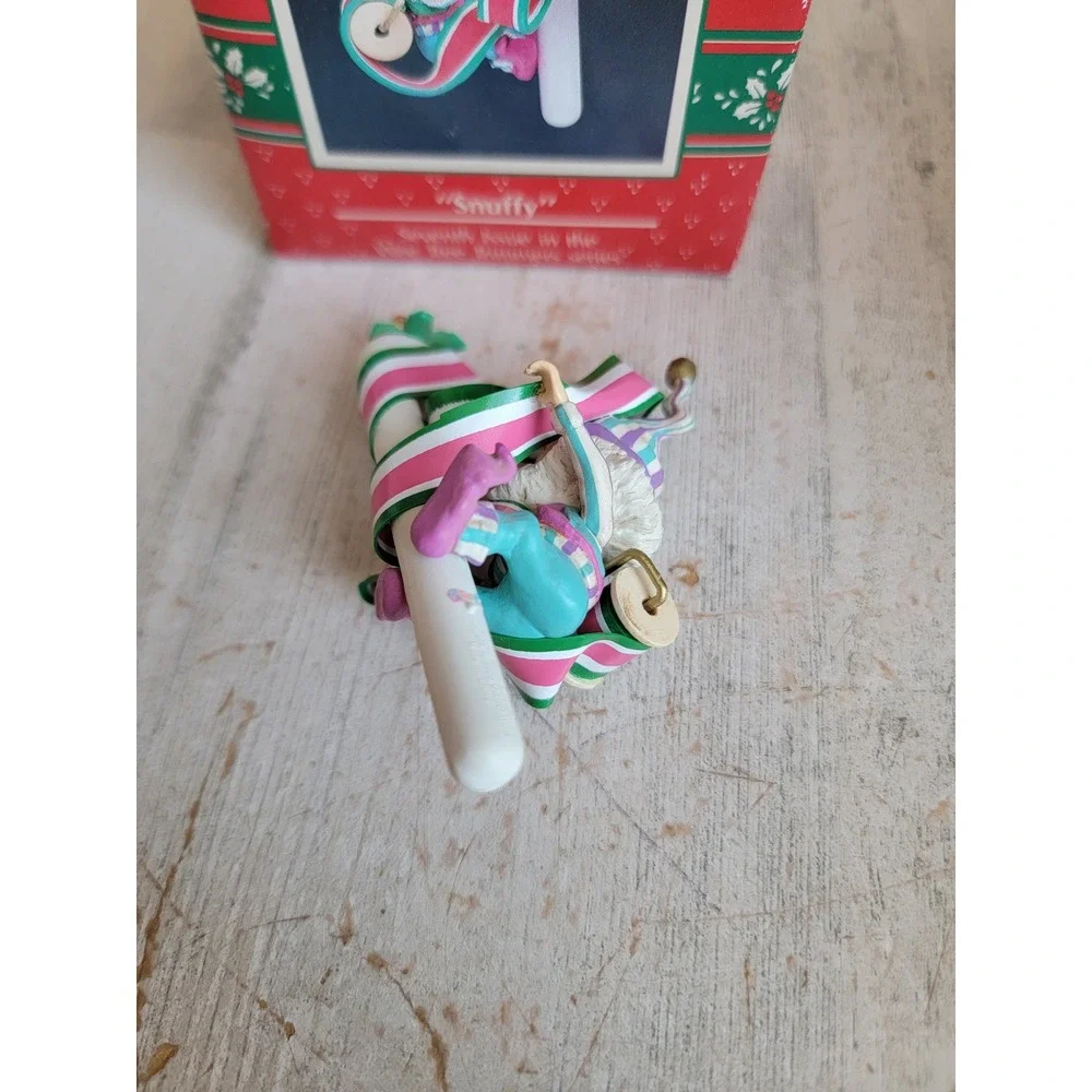 Enesco wee tree trimmers snuffy elf candy cane vintage ornament Xmas unique